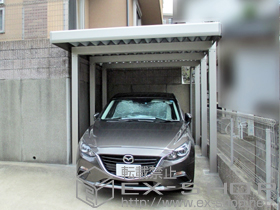 のカーポート ジーポートneo 角柱6本仕様 標準鼻隠し 積雪〜150cm対応 施工例