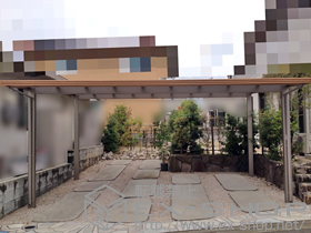 のカーポート アーキデュオ プレミアムワイド マテリアルカラー 積雪〜20cm対応 施工例