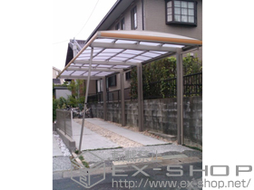 のカーポート キューブポートプラス 縦連棟 マテリアルカラー 積雪〜20cm対応+着脱式サポートS(1本) ロング柱用 施工例