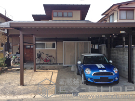 のカーポート ジーポートneo Aタイプ 2台用 角柱4本 積雪〜100cm対応 施工例