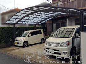 のカーポート リベルポートシグマIII 3台用 積雪〜20cm対応+収納式物干し 標準タイプ 2本入り 施工例