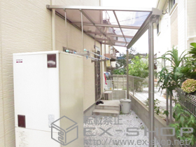 のテラス屋根 ライザーテラスII F型 テラスタイプ 単体 積雪〜20cm対応 ※正面台形納まり 施工例