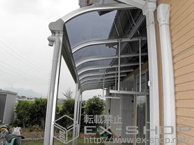 のテラス屋根 プレシオステラス R型 テラスタイプ 連棟　積雪〜20cm対応+吊り下げ式物干し 標準 2本入 施工例