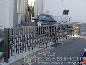 のカーゲート アルシャインII M型 Aタイプ ノンレール 両開き角地タイプ 施工例