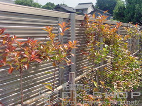 のフェンス・柵 ハイスクリーンフェンスA型 フリーポールタイプ 施工例