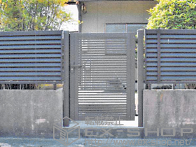 の門扉 シャレオR1型 片開き 柱使用 施工例