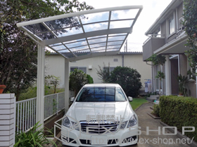 のカーポート カーブポートシグマIII 積雪〜20cm対応＋着脱式サポート(補助柱)(1本入り) 施工例