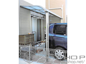 のテラス屋根 ライザーテラスII R型 テラスタイプ 単体 積雪〜20cm対応+吊り下げ式物干し　標準　2本入り 施工例