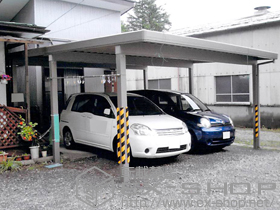 のカーポート テリオスポートIII 3000 2台用 角柱6本仕様 積雪〜100cm対応 施工例