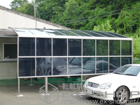 のカーポート カーブポートシグマIII 積雪〜20cm対応＋サイドパネル＋着脱式サポート柱 ロング柱23用 1本入 施工例