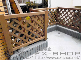 のフェンス・柵 リウッドフェンス2型  間仕切柱施工 施工例