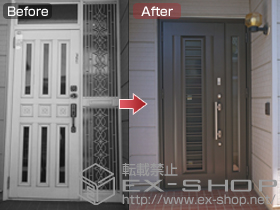 の玄関ドア リシェント アルミ仕様 22簡易タッチキー仕様 親子仕様 H1型 施工例