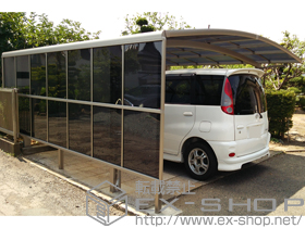 のカーポート カーブポートシグマIII ワイド 積雪〜20cm対応＋カーブポートシグマIII サイドパネル 施工例