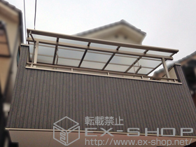 のバルコニー・ベランダ屋根 ライザーテラスII F型 屋根タイプ 単体 積雪〜20cm対応+吊り下げ物干し 標準 2本入 施工例