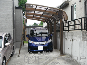 のカーポート テールポートシグマIII 1500 延長 積雪〜50cm対応+テールポートシグマIII 1500 着脱式サポート ロング柱23用 1本入 施工例