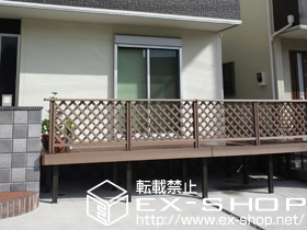 のウッドデッキ 樹ら楽ステージ＋デッキフェンス 施工例