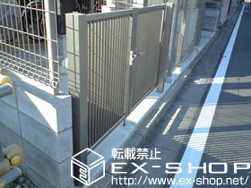 の門扉 スーパー有峰 B型 両開き 門柱式 施工例