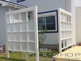 のフェンス・柵 Gスクリーン 角格子 パネル3段 施工例