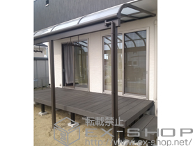 のテラス屋根 ライザーテラスII R型 1500 テラスタイプ 連棟 積雪〜50cm対応+吊下げ物干し 標準 2本入 施工例