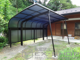 のカーポート テールポートシグマIII 積雪〜20cm対応+サイドパネル+収納式サポート(補助柱)(1本入り) 施工例