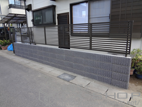 のフェンス・柵 プレスタフェンス3型 太横桟 フリーポールタイプ 施工例