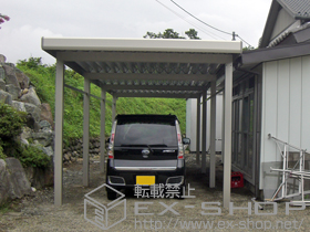 のカーポート レオンポートneo 縦連棟 角柱8本仕様 標準鼻隠し 積雪〜50cm対応 施工例