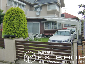 のカーポート レイナキャップポートグラン 縦連棟 積雪〜20cm対応＋着脱式サポート 標準・ハイルーフ兼用 施工例