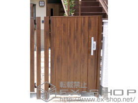 の門扉 ジオーナ門扉 TA型 片開き マテリアルカラー 柱使用 施工例