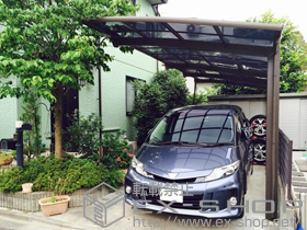 のカーポート カーブポートシグマIII 縦連棟 積雪〜20cm対応+着脱式サポート柱　ロング柱23用　1本入り 施工例