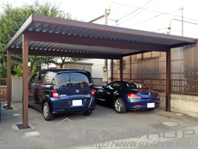 のカーポート ジーポートneo Aタイプ 2台用 角柱4本仕様 標準鼻隠し 積雪〜100cm対応 施工例