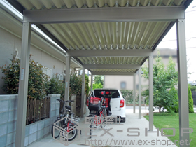 のカーポート テリオスポートIII 3000 縦連棟 角柱8本 積雪〜100cm対応 施工例