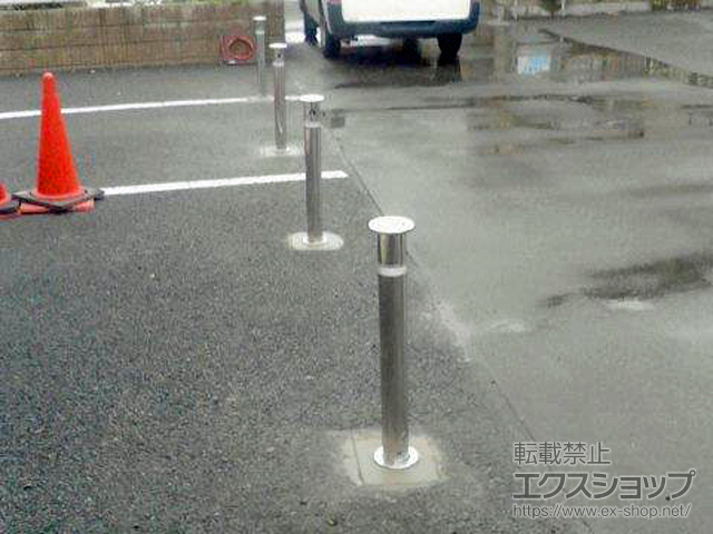 のカーゲート スペースガードF76型 埋込式 キー付き 施工例