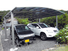 のカーポート カーブポートシグマIII ワイド 積雪〜20cm対応 施工例