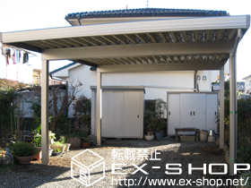 のカーポート テリオスポートIII 1500 2台用 角柱4本柱 積雪〜50cm対応＋雨樋部品 施工例