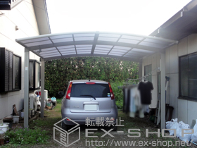 のカーポート カーブポートシグマIII ワイド 積雪〜20cm対応+収納式物干し（2本入り） 施工例