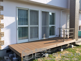 のウッドデッキ レストステージ 幕板納まり+モダンデッキフェンス 施工例