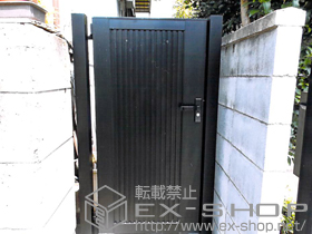 の門扉 ライシス門扉 6型 たて目隠し 片開き 柱使用 施工例