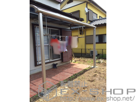 のテラス屋根 プレシオステラス R型 テラスタイプ 単体 積雪〜20cm対応＋吊り下げ物干し 標準 2本入 施工例