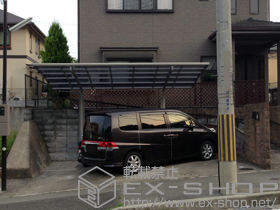 のサイクルポート・駐輪場 レイナポートグラン　積雪〜20cm対応＋着脱式サポート 標準・ハイルーフ兼用 2本入り 施工例