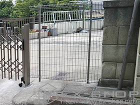 のフェンス・柵 ハイグリッドフェンスN8型 高尺タイプ フリーポールタイプ 施工例