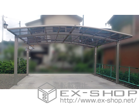 のカーポート カーブポートシグマIII ワイド 積雪〜20cm対応+収納式物干し 標準タイプ 2本入り 施工例