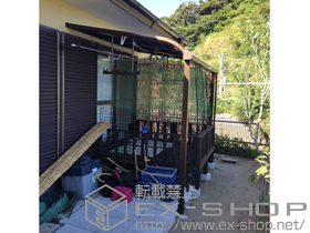 のテラス屋根 プレシオステラス R型 テラスタイプ 単体 積雪〜20cm対応＋吊り下げ式物干し　標準2本入り 施工例