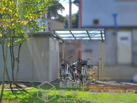 のサイクルポート・駐輪場 レークパークシグマIII オープンタイプ 積雪〜20cm対応+着脱式サポート（1本入り） 施工例