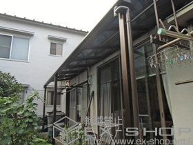 のテラス屋根 プレシオステラス R型 テラスタイプ 連棟　積雪〜20cm対応+プレシオステラス用 吊り下げ式物干し 標準 施工例