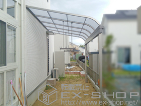 のテラス屋根 ライザーテラスII R型 テラスタイプ 単体 積雪〜20cm対応＋吊り下げ物干し 標準 2本入 施工例