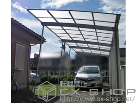 のカーポート スマット 縦連棟　積雪〜20?対応＋ スマット用サポートセット（2本入り）＋パネル抜け防止材 施工例