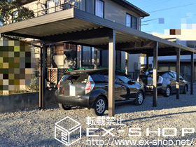 のカーポート テリオスポートIII 3000 縦連棟 8本柱 積雪〜100cm対応 施工例