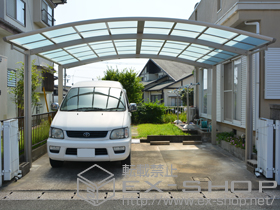 のカーポート レイナツインポートグラン　積雪〜20cm対応＋レイナツインポートグラン 屋根ふき材補強部品（2セット） 施工例