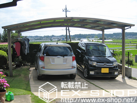 のカーポート カーブポートシグマIII ワイド 積雪〜20cm対応＋収納式物干し 標準 2本入×1 施工例