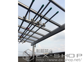 のバルコニー・ベランダ屋根 ヴェクターテラス F型 1500 屋根タイプ 単体 積雪〜50cm対応＋吊り下げ物干し 施工例